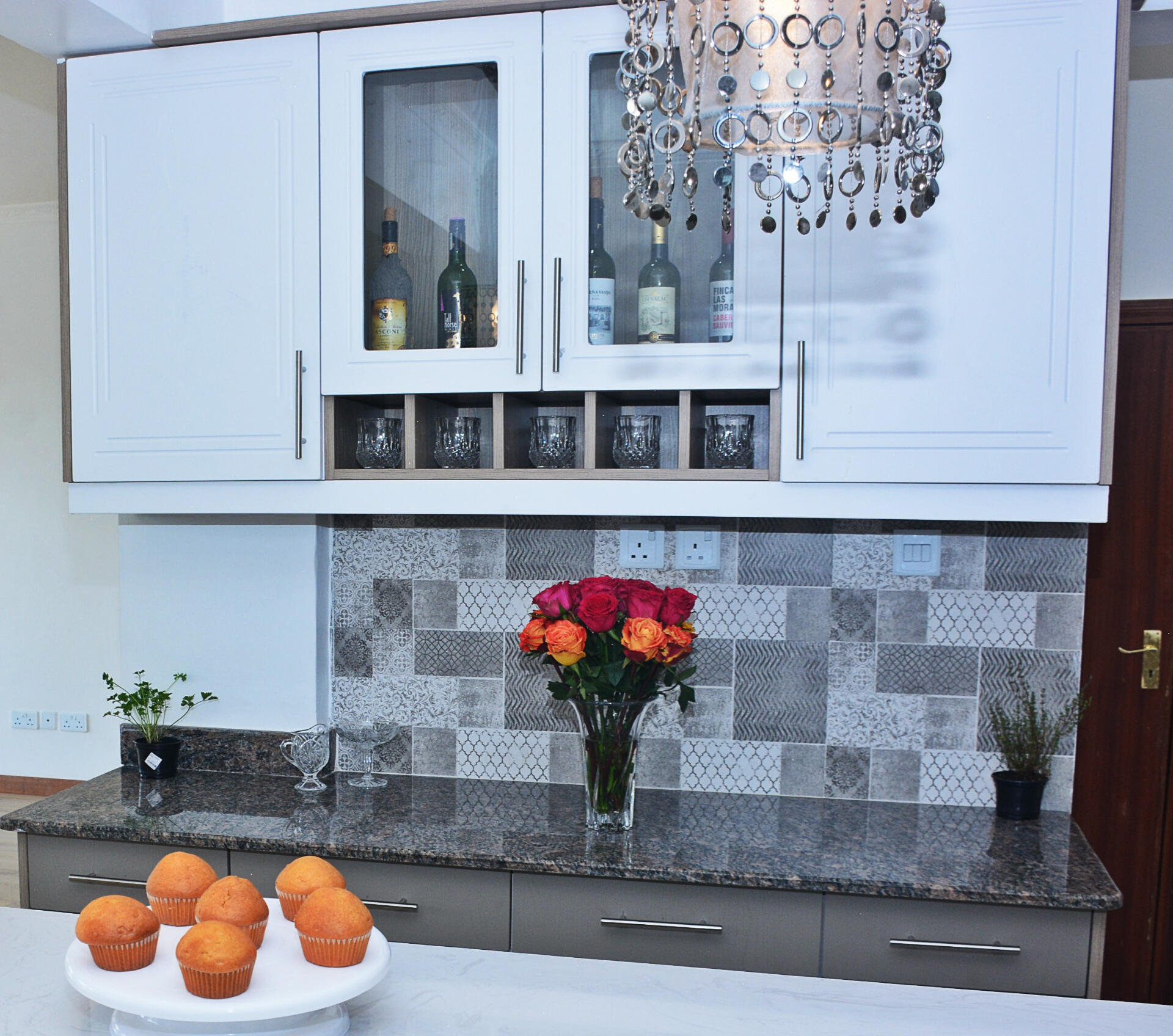 Integrated bar area - bespoke cabinetry