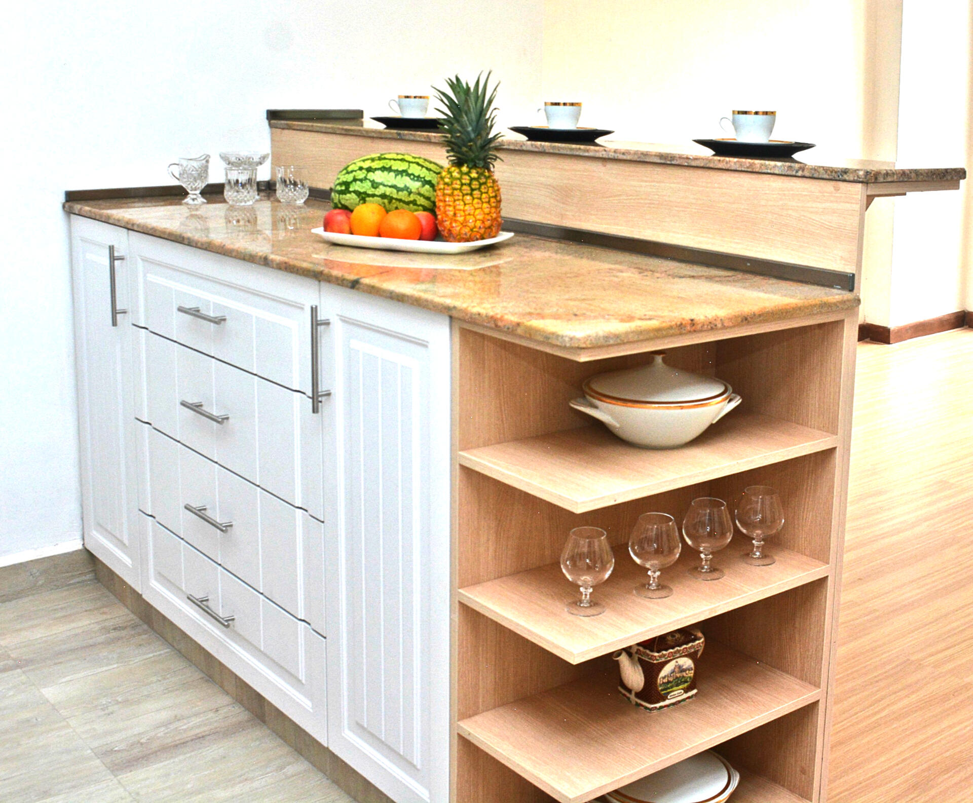 Kitchen island - white cabinetry